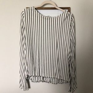 Black and white cloth and stone anthro top
